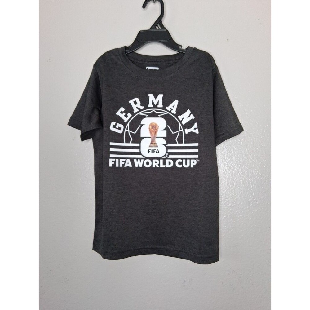 FIFA World Cup 2026 Germany Boys Small 6/7 Charcoal Soccer Graphic T-Shirt